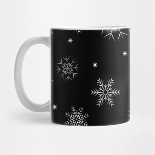 Black and white snowflake winter pattern Mug